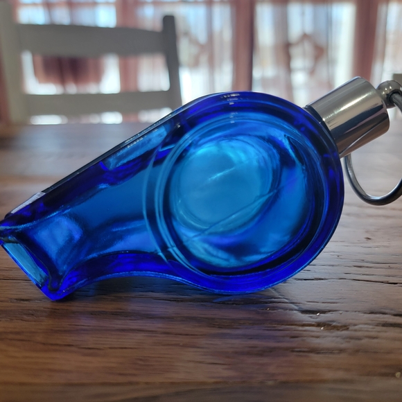 Avon Other - Avon Blue and Silver Glass Art Whistle